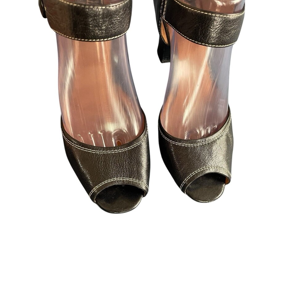 Clarks Black Lea Diamond Hart Peep Toe Heels‎ 85321 - 8 M Career Office - Picture 3 of 16